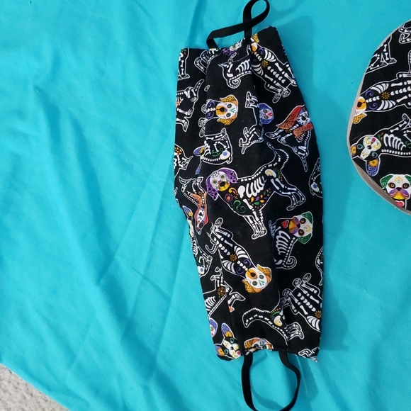 Hand Crafted Ostomy/Iliostomy bag cover w/matching reversible face mask - Picture 3 of 16